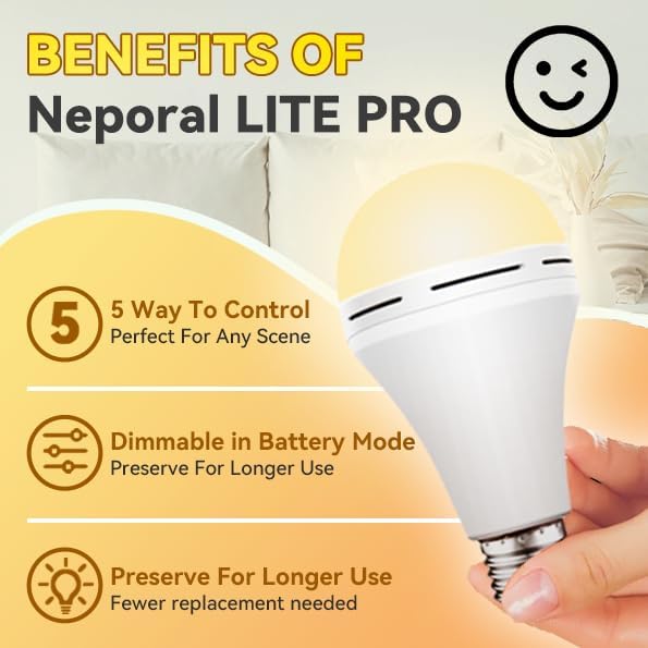 Emergency-Rechargeable-Light-Bulb, Stay Lights Up When Power Failure, 2600mAh