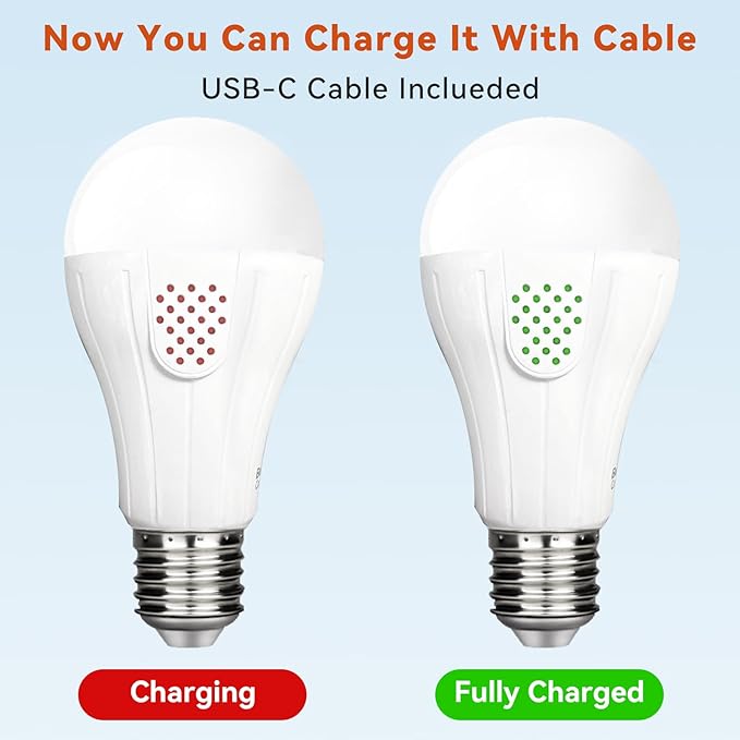 Neporal MagicGlow Rechargeable Light Bulbs with Remote, 3 Hue Shift + Dimmable Battery Powered Light Bulbs, USB Rechargeable15W, Up to 24 Hours, 2 Pack