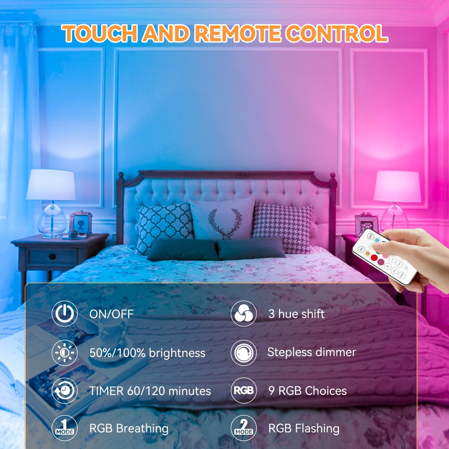 Neporal MAGICPRO Smart Rechargeable Light Bulbs with Remote