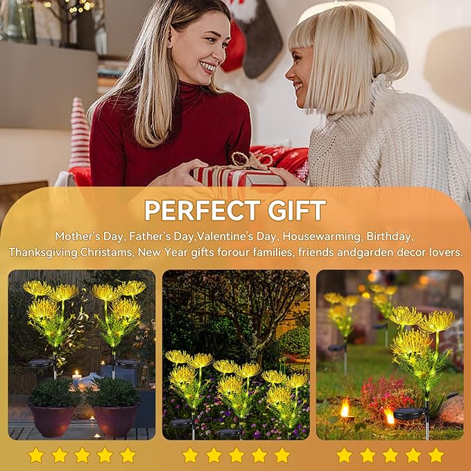Neporal Solar Garden Lights with Glowing Flowers & Stems