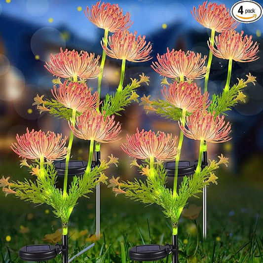 Neporal Flowers Solar Lights Outdoor Decorative 4PK