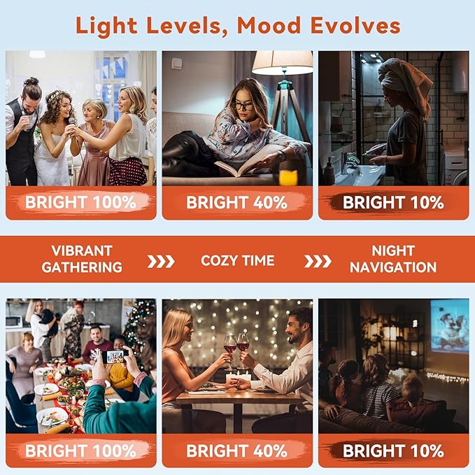 Neporal MagicGlow Rechargeable Light Bulbs with Remote, 3 Hue Shift + Dimmable,1 Pack