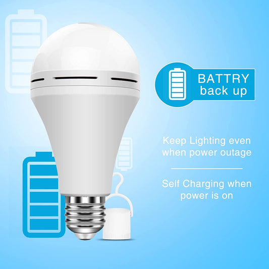 Neporal 4 Pack Rechargeable Emergency LED Bulb, 1200mAh, 15W, 80W Equivalent, E27, with Hook