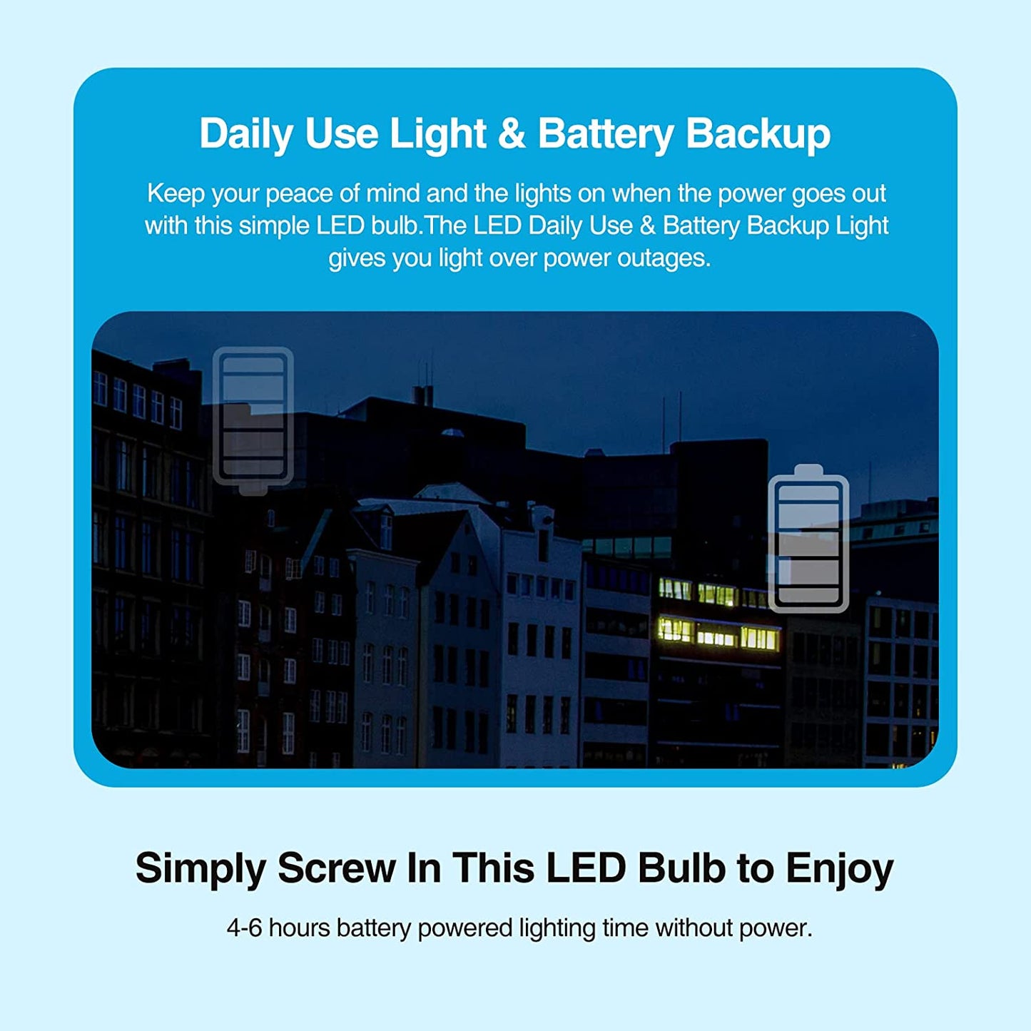 Neporal 4 Pack Rechargeable Emergency LED Bulb, 1200mAh, 15W, 80W Equivalent, E27, with Hook