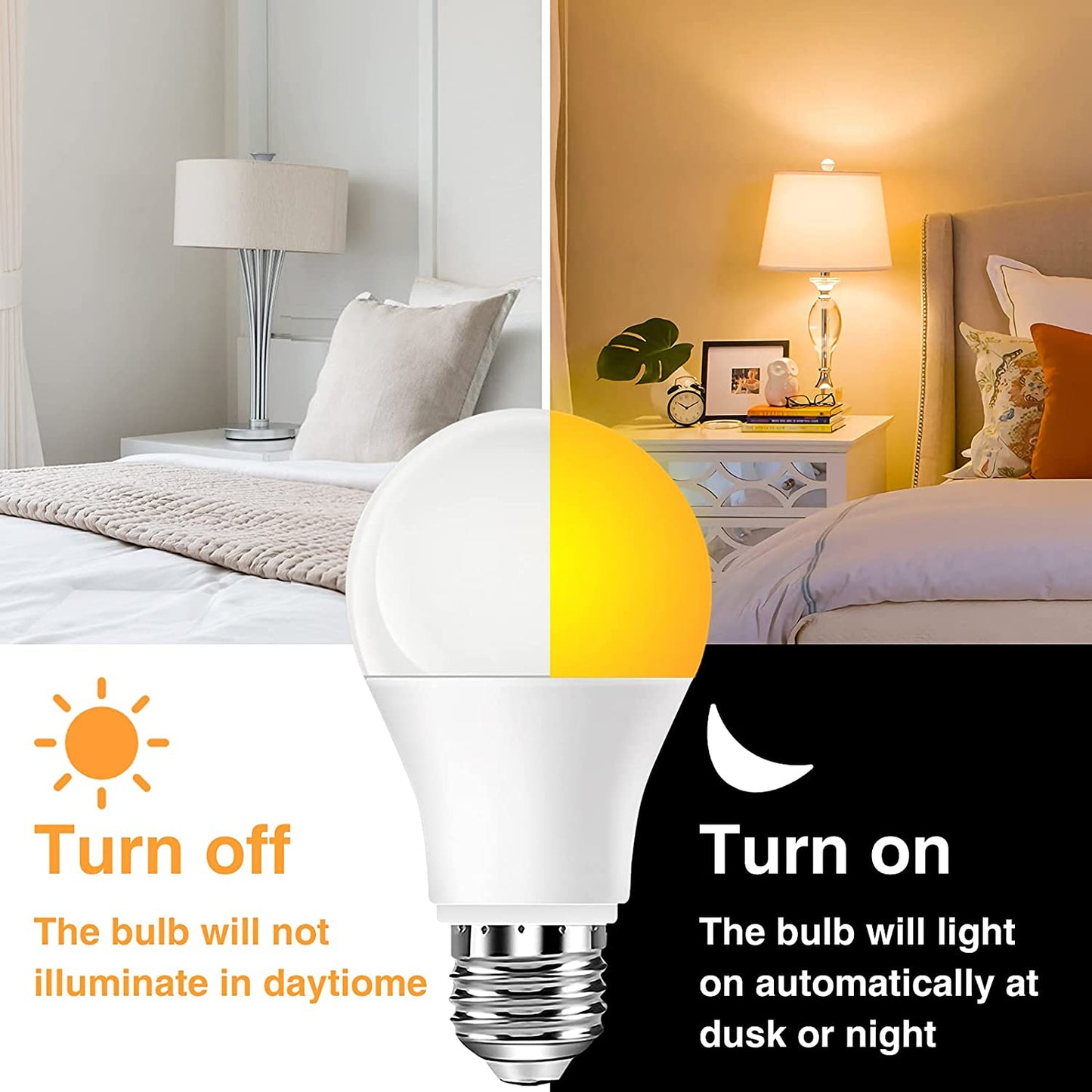 Neporal Amber Light Bulbs, 9W 60W Equivalent A19 Soft Light Bulbs, 3 Pack Blue Light Blocking Warm Light Bulbs, 1800K Amber Night Light Bulbs, Dim Light Bulbs for Healthy Sleep and Baby Nursery Light