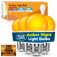 Neporal A15 Amber LED Light Bulb 1800K, True Blue Light Blocking Sleep Aid Bulb for Bedroom Nursery, 7W Replacement for 40W, Soft Warm Glow to Protect Melatonin, E26 Base (4, Amber)