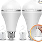 Neporal Rechargeable Light Bulbs, Battery Operated, Powered Backup, 15W, E26