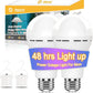 Neporal LITE Emergency Rechargeable Light Bulbs A19, Light Up to 48 hrs, Battery Operated Light Bulb, 5000K E26 LED Bulb, Emergency Lights for Home Power Failure (Daylight-2PK, 12, Watts)
