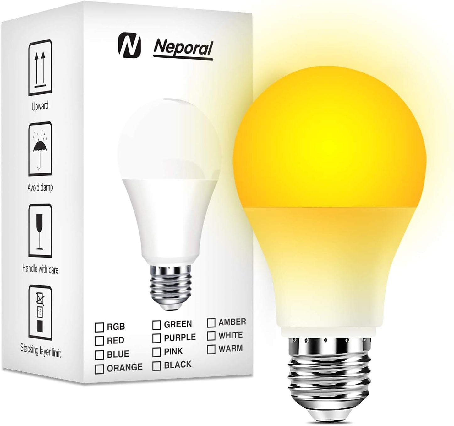 Neporal Red Light Bulbs for Sleep 9W, 100% Blue Light Blocking Red Night Light, 625nm Sleep Light for Melatonin Promoting, A19 60W Equivalent Dim Light Bulbs for Bedroom, Baby Nursery,3 Pack