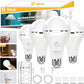 MagixPro Remote Rechargeable Light Bulbs, USB & Socket Charging, 1800mAh Battery, Dimmable LED Bulb for Hardwired & Non-wired Lamps Sconces, Touch + Remote Control, Wall Switch Compatible, 2 Pack