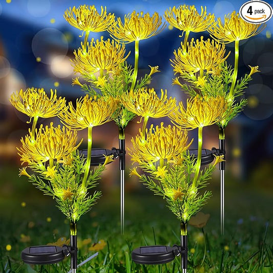Neporal Solar Garden Lights with Glowing Flowers & Stems