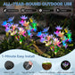 Neporal Solar Flowers Outdoor Waterproof IP65, 5-Head Snow Lotus with 20+ Flowers, 4-Color Light & 2 Lighting Modes, Decorative Solar Lights Outdoor Garden, Yard, Pathway, Flower Bed (2-Pack, White)