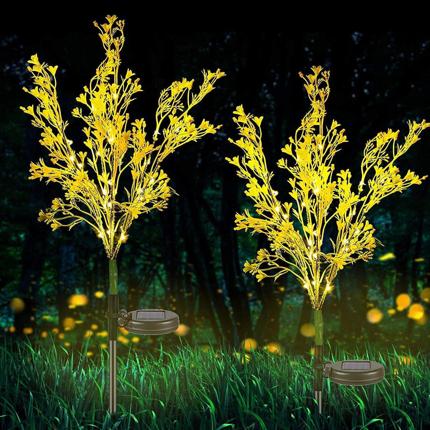 Neporal Garden Solar Lights Outdoor Waterproof IP65 4 Pack, Dusk to Dawn Golden Solar Flowers