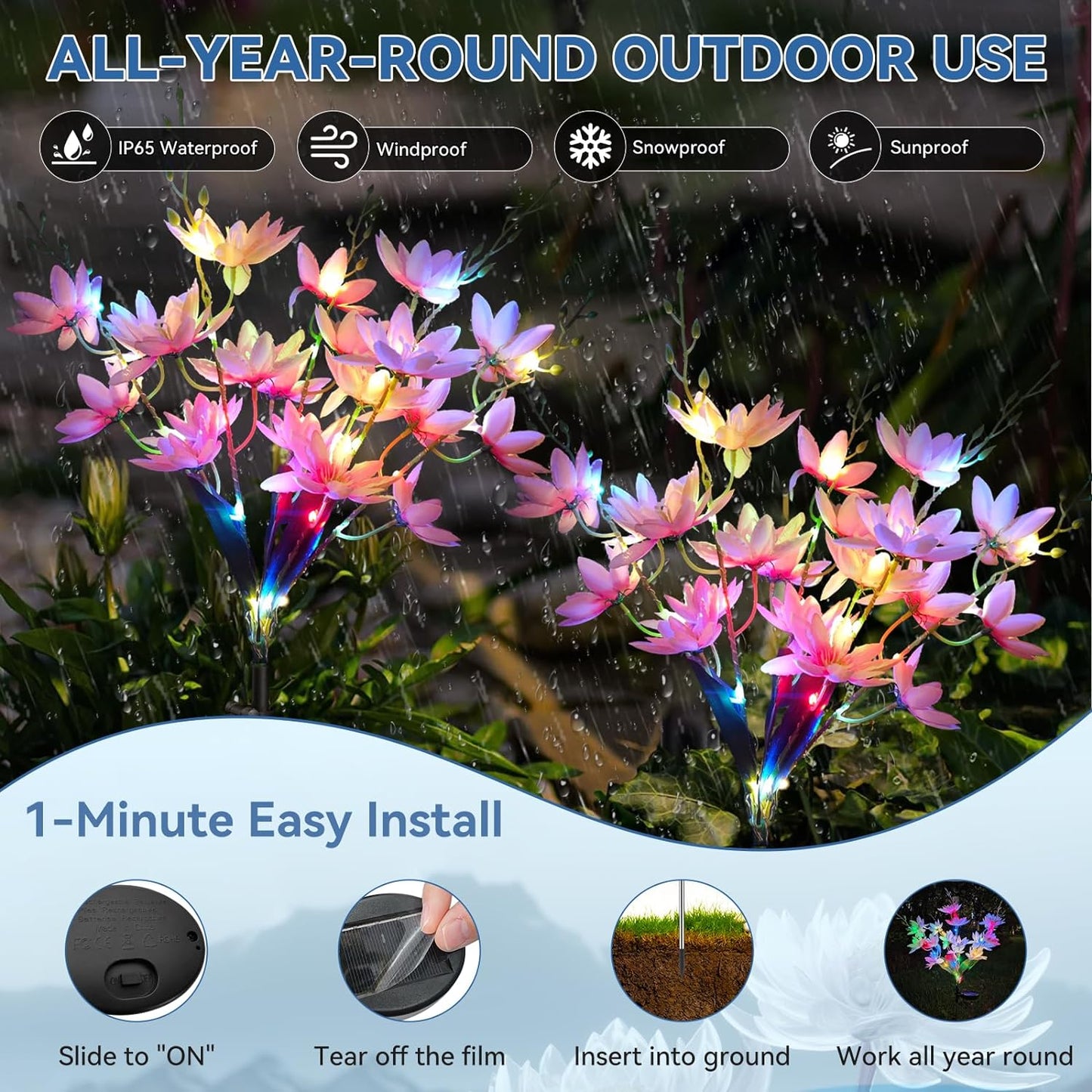 Neporal Solar Flowers Outdoor Waterproof IP65