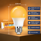 Neporal Warm Light Bulbs 2200K Amber Light Bulbs, 9W 60W Equivalent No Blue Bulbs for Sleep, Soft Yellow A19 E26 Bulb, Flicker-Free Bedroom Nursery Bedside & Living Room Night Light, [4] Pack