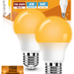 Neporal Warm Light Bulbs 2200K Amber Light Bulbs, 9W 60W Equivalent No Blue Bulbs for Sleep, Soft Yellow A19 E26 Bulb, Flicker-Free Bedroom Nursery Bedside & Living Room Night Light, [2] Pack