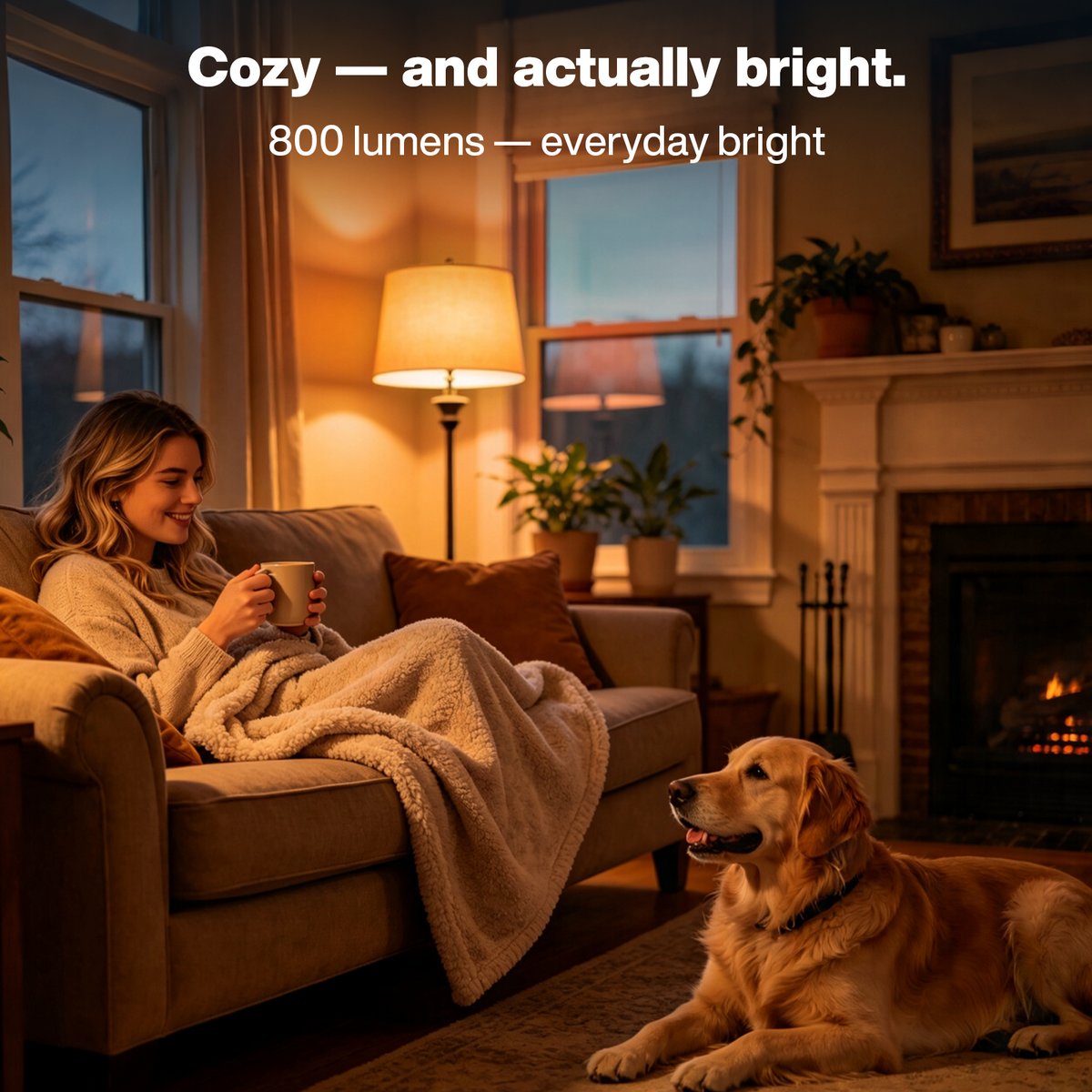 Neporal Warm Light Bulbs 2200K Amber Light Bulbs, 9W 60W Equivalent No Blue Bulbs for Sleep, Soft Yellow A19 E26 Bulb, Flicker-Free Bedroom Nursery Bedside & Living Room Night Light, [4] Pack