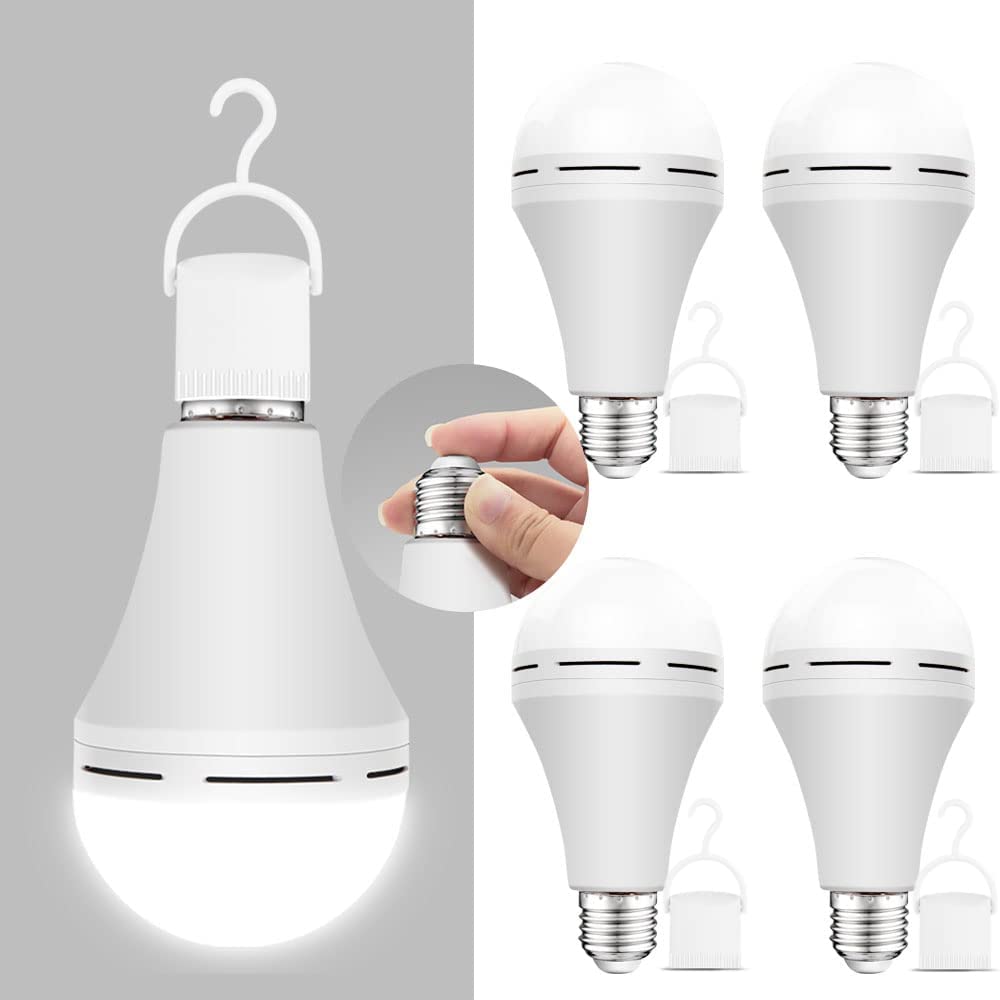 LED Emergency Light Bulb for Power Outages - Rechargeable Battery
