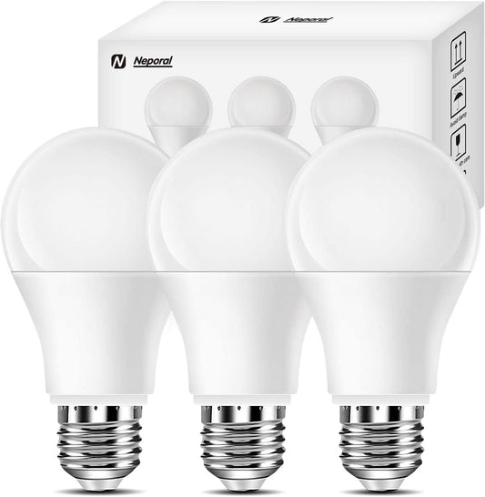 Full Spectrum Light Bulb, 6000K Natural Sunlight Bulbs, LED Light Bulb 9W 60W Equivalent, Happy Light Bulbs A19, E26/E27, 3 Pack