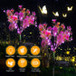 Solar Lights Outdoor Garden Decorative, 2 Pack Solar Powered Phalaenopsis Flowers Lights Design, Upgraded Garden Solar Lights Waterproof IP65, Solar Garden Decorations for Garden, Yard Decor