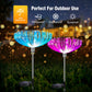 Neporal Solar Lights Outdoor Decorative 4 Pack, 7-Color Changing Solar Flowers, Solar Powered Flower Lights Dusk to Dawn, Solar Garden Stake Lights IP65 Waterproof for Patio, Garden, Yard, Pathway