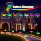 Neporal Solar Lights Outdoor Decorative 4 Pack, 7-Color Changing Solar Flowers, Solar Powered Flower Lights Dusk to Dawn, Solar Garden Stake Lights IP65 Waterproof for Patio, Garden, Yard, Pathway